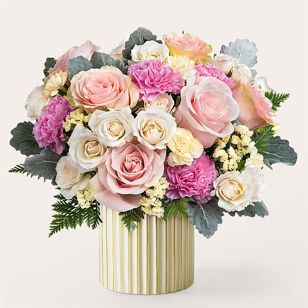 Blissful Moments Bouquet with Ivory Vase – KILBY'S FLORIST, Kannapolis NC