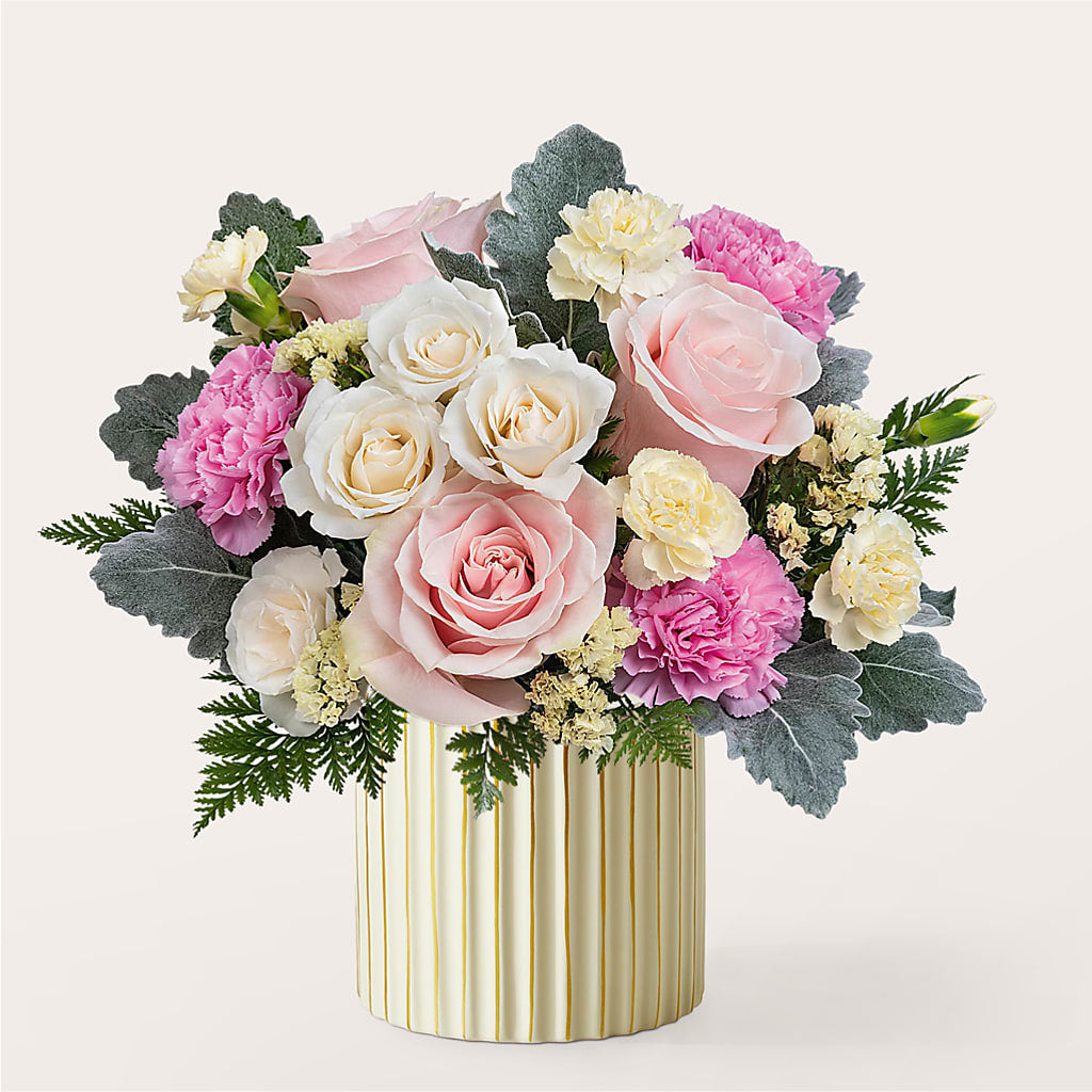 Blissful Moments Bouquet with Ivory Vase – KILBY'S FLORIST, Kannapolis NC