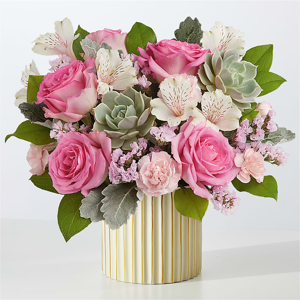 Dusty Rose Bouquet with Ivory Vase – KILBY'S FLORIST, Kannapolis NC