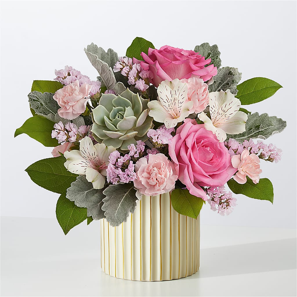 Dusty Rose Bouquet with Ivory Vase – KILBY'S FLORIST, Kannapolis NC