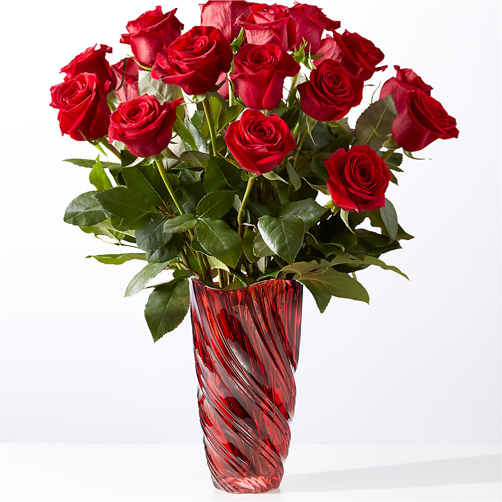 Classic Love Red Rose Bouquet with Luxe Swirl Vase – KILBY'S FLORIST, Kannapolis NC