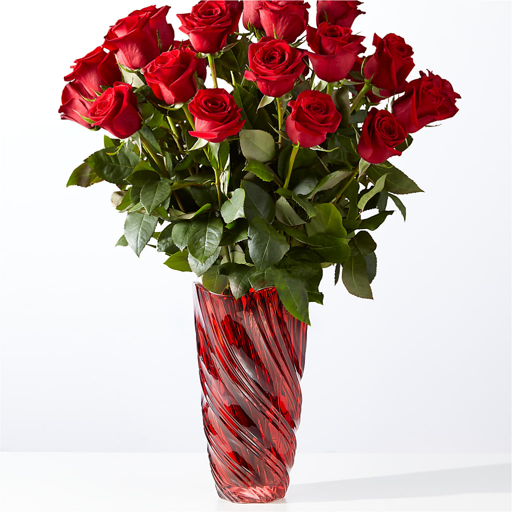Classic Love Red Rose Bouquet with Luxe Swirl Vase – KILBY'S FLORIST, Kannapolis NC
