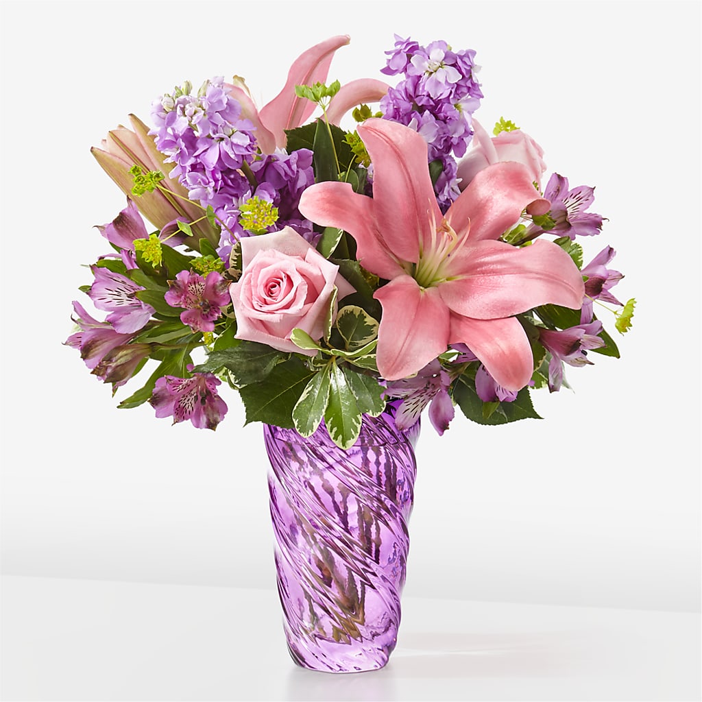 Precious Petals Bouquet with Luxe Swirl Vase – KILBY'S FLORIST, Kannapolis NC