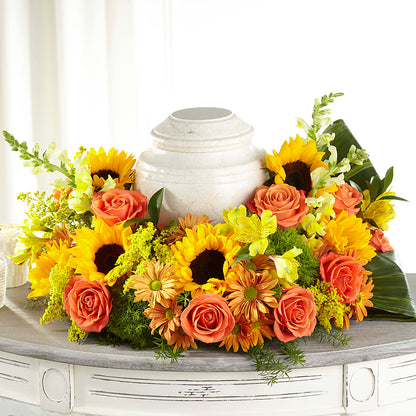 Faithful Sunflower Cremation Adornment – KILBY'S FLORIST, Kannapolis NC