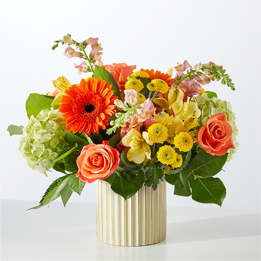 Autumn Sunshine Bouquet with Ivory Vase – KILBY'S FLORIST, Kannapolis NC