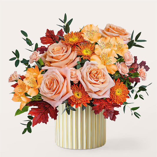 Spiced Latte Bouquet with Ivory Vase – KILBY'S FLORIST, Kannapolis NC