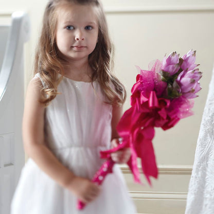Sparkle Pink Flower Girl Bouquet – KILBY'S FLORIST, Kannapolis NC