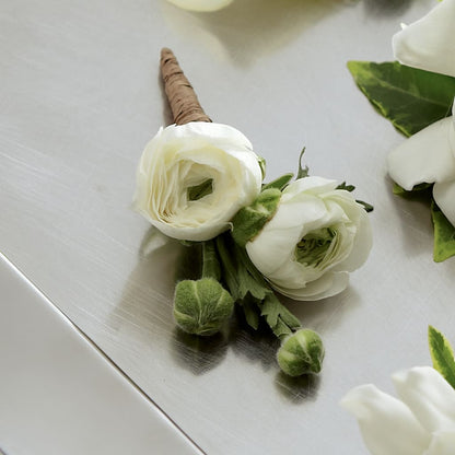 White Ranunculus Boutonniere – KILBY'S FLORIST, Kannapolis NC
