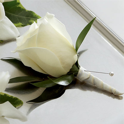 White Rose Boutonniere – KILBY'S FLORIST, Kannapolis NC